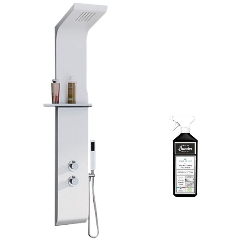 Colonne de douche KINEDO Aquamoon Blanc + nettoyant Briochin