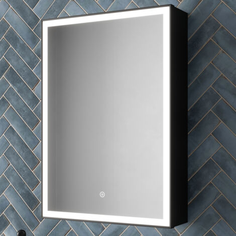 Aquari LED Bathroom Mirror Cabinet Demister Shaver Socket Touch Wall Mounted 750x500mm