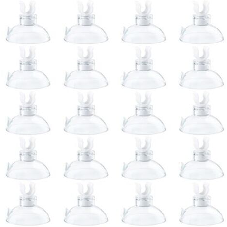 Aquarien-Saugnapf-Klemmen für Standard-Luftschläuche mit 4–6 mm Durchmesser, transparenter Luftschlauchhalter, Zubehör für Aquarien-Lüftungsklemmen, Packung mit 20 Stück