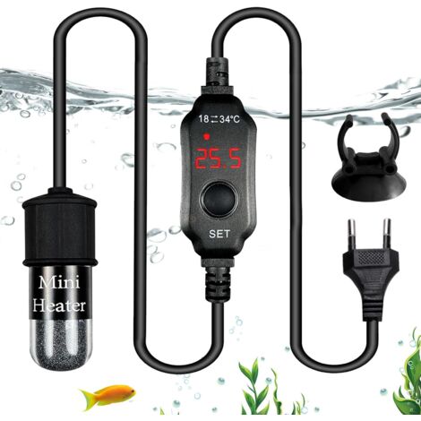 Aquarienheizung: Mini-Aquarienheizung, Aquarienheizung mit Digitalanzeige und einstellbarer Temperatur, externer Steuerung, Mini-Aquarienheizung für Fische und Schildkröten (30 W)