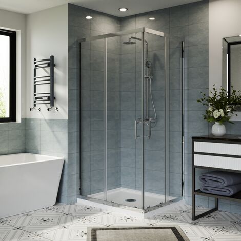 Aquariss 1000x800 Two Sliding Doors Shower Enclosure Chrome