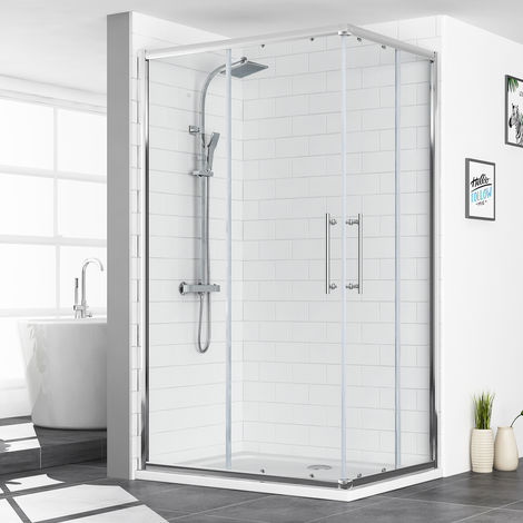 main image of "Aquariss 1200 x 900mm Offset Corner Entry Shower Enclosurewith Easy Clean Glass - FREE Shower Tray & Waste"