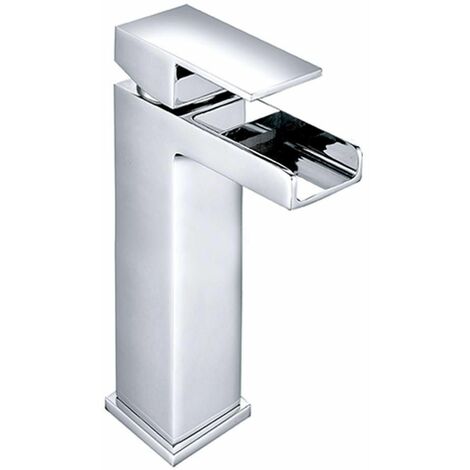 Aquariss Bathroom Sink Basin Mixer Taps High Rise, Single Lever Handle Chrome Brass Countertop Washbasin Mixer Tap Tall Waterfall