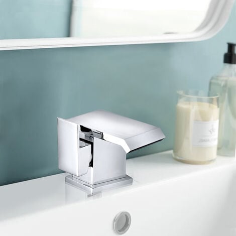 Aquariss Bathroom Waterfall Tall Basin Tap Vessel Sink Tap for Bowl Single Handle Lavatory Vanity Sink Tap Solid Brass Hot Cold Mixer Tap for Countertop Basins