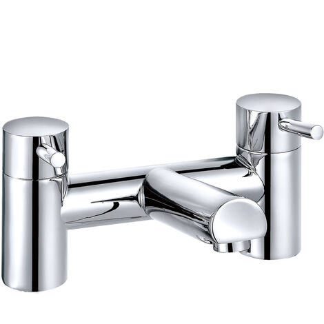 Aquariss Modern Solid Brass Bathroom Monobloc Bath Filler Mixer Tap Chrome Double Lever Tub Tap