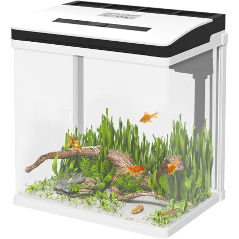 Aquarium 13L LED avec aération, verre HD et ABS, 29x20x30.5 cm