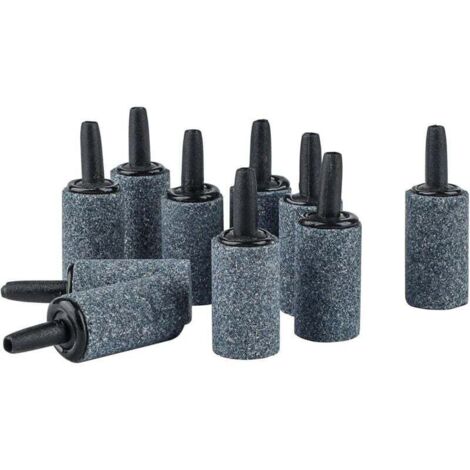 Aquarium 2,5cm1.5cm Pierre à air Cylindre Diffuseur de Bulles d'air pour Pompes à air Nano, Petits seaux et Aquariums, 10 pièces