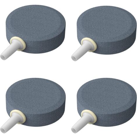 Aquarium 4 CM Air Stone Disque Bulle Diffuseur Outil de Libération pour Pompes à Air Réservoirs de Poissons Seaux Petits Étangs et Réservoirs DWC, Lot de 4