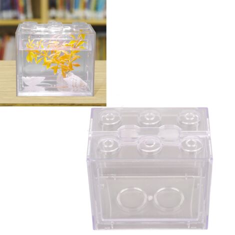 Aquarium Acrylique Mini pour Combattant de Bureau - Aquarium de Table Transparent pour Poissons d'Ornement
