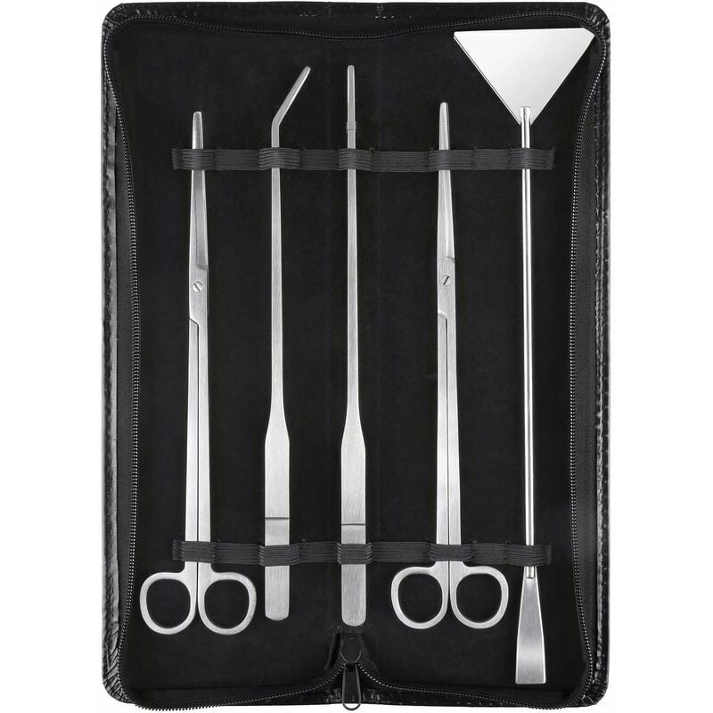 Aquarium Aquascaping Kit 5 en 1 inox Aquarium Tank Plante Aquatique Outils Ensembles Pinces Ciseaux spatule