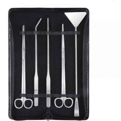 Aquarium Aquascaping Kit 5 en 1 INOX Aquarium Tank Plante Aquatique Outils Ensembles Pinces Ciseaux spatule