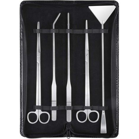 Aquarium Aquascaping Kit 5 in 1 Stainless Steel Aquarium Tank Aquatic Plant Tools Sets Tweezers Scissors Spatula