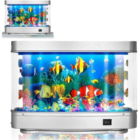 Aquarium artificiel, jolis poissons animés, veilleuse décorative virtuelle océan animée