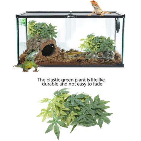 Aquarium Artificiel Plantes et Lianes pour Paysage de Récif - Imitation Faux Épipremnum 30cm