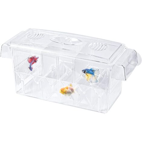 Aquarium Breeding Box, Large Capacity Breeding Aquariums, Acrylic Fish Breeding Box, Incubator Breeding, Hatchery Box Trap Floating Fish Breeder with Suction Cups