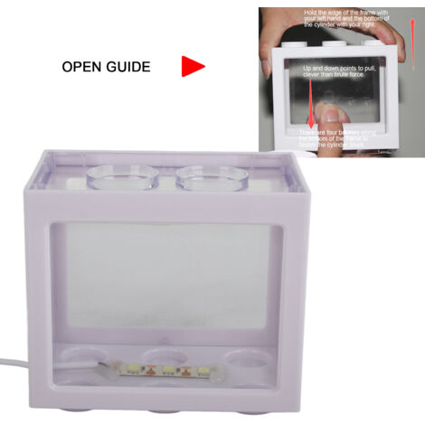 Aquarium de Bureau Acrylique pour Combattant Taille Petite Idéal pour Poissons d'Ornement - Blanc