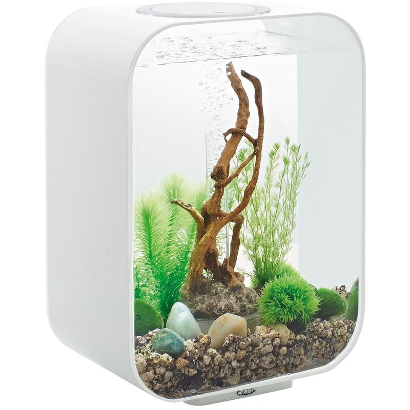 Aquarium décoratif 15l avec cadre blanc Oase Life 15 mcr white