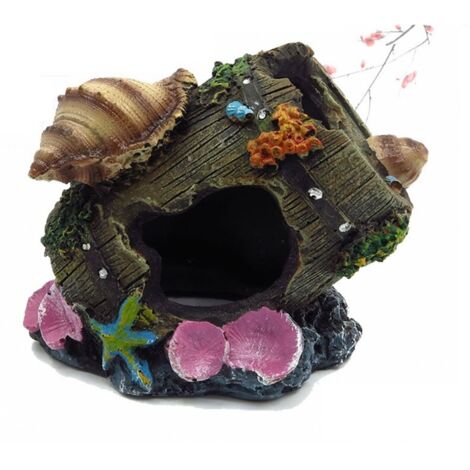 Aquarium-Dekoration, Steingartenimitat, Fischversteck aus Kunstharz, Aquarium-Dekoration, geeignet für den Kampf gegen Fische und Schildkröten