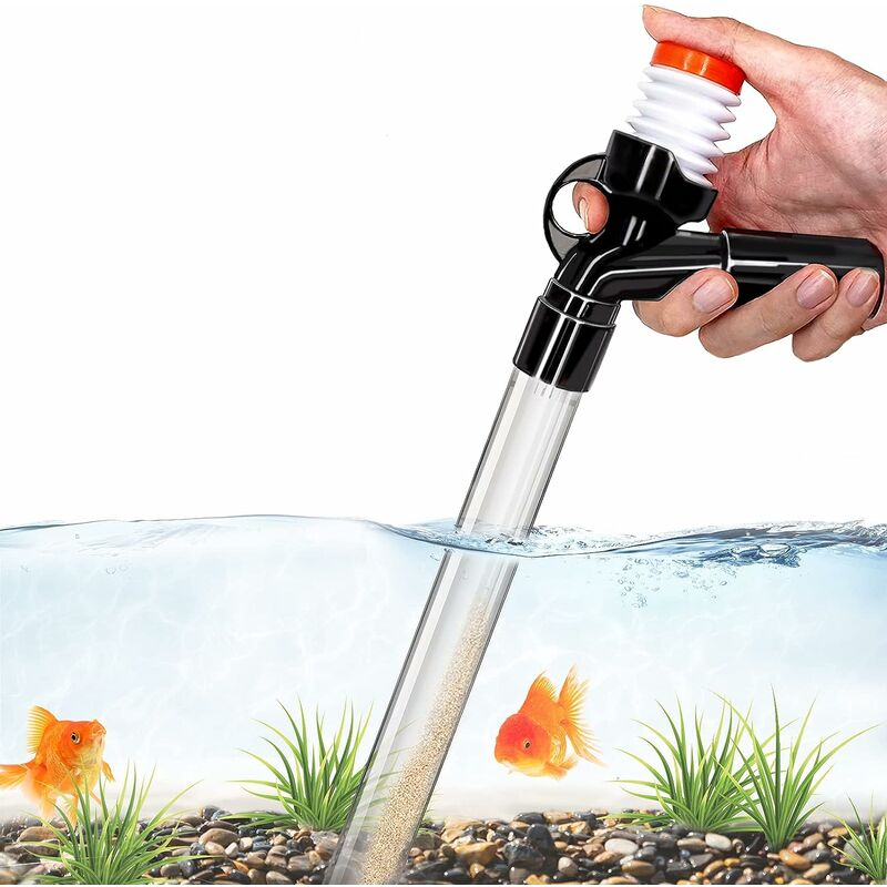 Aquarium Gravel Cleaner Fish Tank Kitpour Le Changement de l'eau et Le Filtre de Nettoyage du Gravier avec Bouton de Pression d'air et contrôleur de