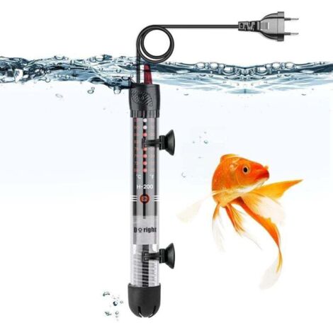 Aquarium Heater 50 W, Submersible Glass Heater Adjustable Temperature Aquarium Heater with Suction Cup Built-in Thermometer External Temperature Regulator for Aquarium 20L-60L