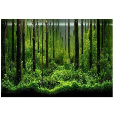 Aquarium-Hintergrundaufkleber, Aquarium-Hintergrund, PVC-Klebetank-Hintergrund, Unterwasser-Wald-Poster-Dekor (122 x 46 cm)