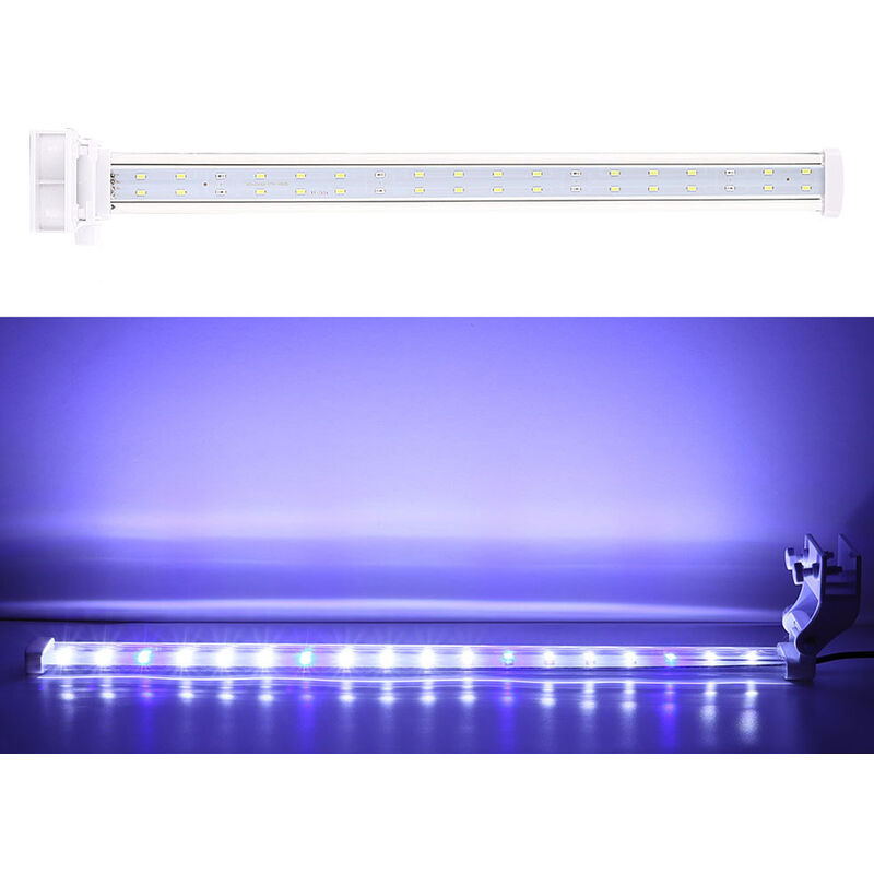 Asupermall - Aquarium Light Submersible Fish Tank Light Bleu Et Blanc Couleur Pince Aquarium Éclairage Led Fish Tank Clip Light, Eu Plug Type 4, 45CM