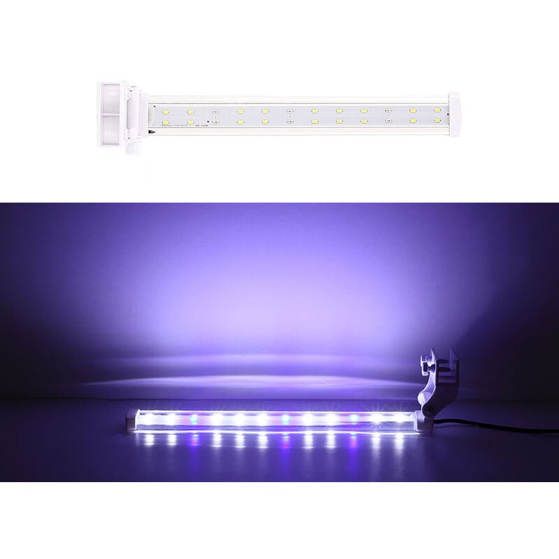 Asupermall - Aquarium Light Submersible Fish Tank Light Bleu Et Blanc Couleur Pince Aquarium Éclairage Led Fish Tank Clip Light, Eu Plug Type 3, 30CM