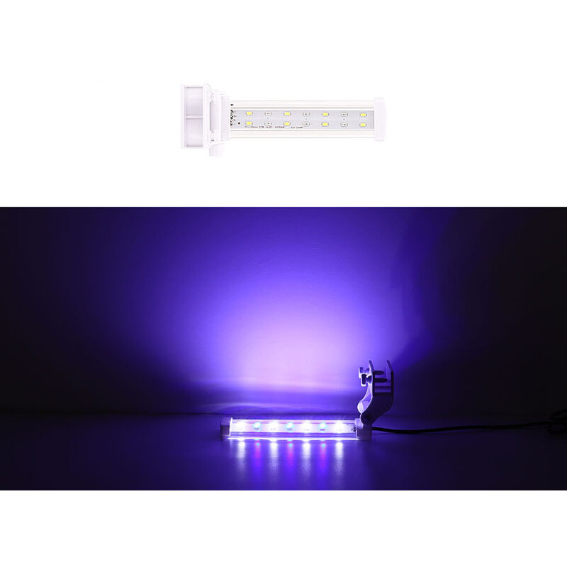 Aquarium Light Submersible Fish Tank Light Bleu Et Blanc Couleur Pince Aquarium Éclairage Led Fish Tank Clip Light, Eu Plug Type 1, 15CM