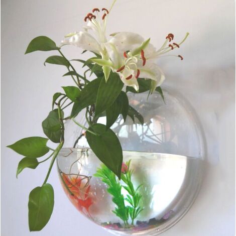 Aquarium mural Vase mural pot de fleurs fleur plexiglas acrylique mur créatif réservoir de poissons d'or