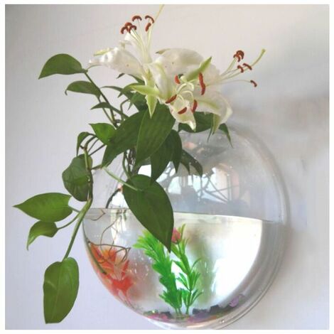 Aquarium mural Vase mural pot de fleurs fleur plexiglas acrylique mur créatif réservoir de poissons d'or