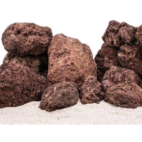 AQUARISTIKWELT24 Aquarium Natursteine Lavastein rot 10 Kg Mix Größe M bis L
