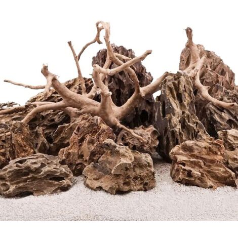 Aquarium Natursteine Wurzel 15kg Drachensteine + Moorkienwurzel L