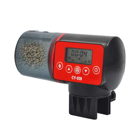 Aquarium numérique Mangeoire automatique pour poissons Fish Tank Timer Feeder 4 groupes Réglages de l'heure Distributeur électrique réglable de nourriture pour poissons Alimentation manuelle/automatique pour Vocation Week-end Vacances