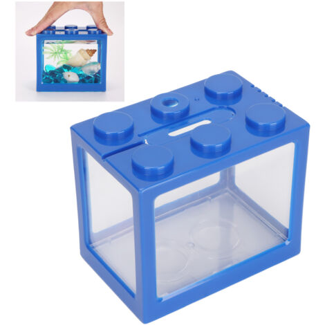 Aquarium Stacking Poisson Rouge Décoration Paysage pour Combattant et Algue Bleu