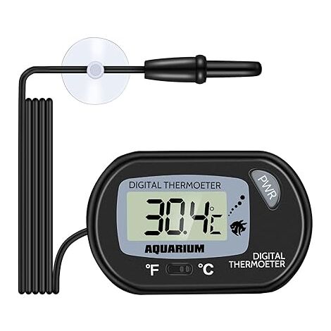 Aquarium-Thermometer, digitales LCD-Wasserthermometer mit Sonde und Saugnapf, Wassertemperaturthermometer für Aquarien, Fischtank, Meeresreptilien