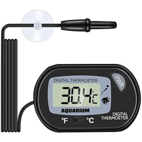 Aquarium-Thermometer, digitales LCD-Wasserthermometer mit Sonde und Saugnapf, Wassertemperaturthermometer für Aquarien, Fischtank, Meeresreptilien
