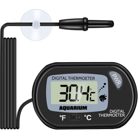 Aquarium Thermometer - LCD Digital Aquarium Thermometer with Suction Cup and Immersion Probe for Aquarium, Terrarium