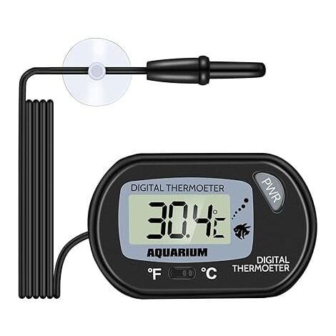 SERBIA Aquarium Thermometer LCD Digital Water Thermometer with Probe and Suction Cup Water Temperature Thermometer for Aquarium Fish Tank Marine Reptile Habitat
