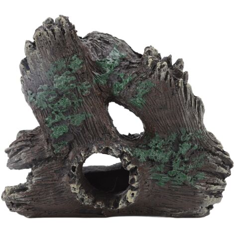 Aquarium Tree Truck Decoration Resin High Simulation Fadeless Fish Tank Tree Truck Ornament with Holes GM1358