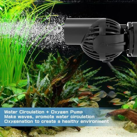 Aquarium-Umwälzpumpe, 360° drehbare Aquarium-Umwälzpumpe, 3000 l/h 4-W-Wellenpumpe für Aquarien von 11–56 l
