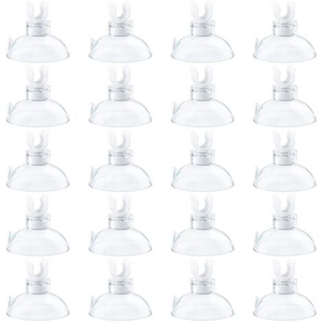 Aquarium Ventouse Pinces pour Tuyau d'air Standard 4-6 mm DI Support de Tuyau d'air Transparent Accessoires pour Pinces d'aération d'aquariums, Paquet de 20