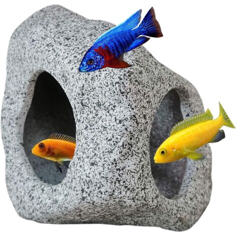 Aquarium-Versteck für Wassertiere zum Brüten, Spielen und Ausruhen, sichere und ungiftige Keramikornamente, dekorativer Stein für Kämpfer