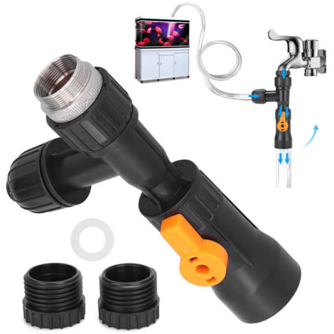 Aquarium-Wasserwechsler, Aquarium-Wasserwechsler-Vakuum-Flossen-Oberteil-Befestigungshahn für Aquarium-Adapter-Wechsler