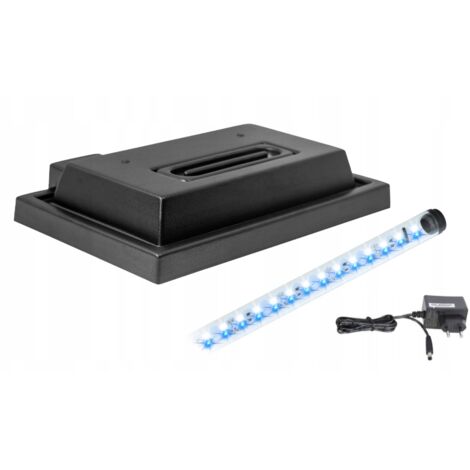 Aquariumabdeckung 40x25 schwarz + LED-Beleuchtung BN Tag/Nacht