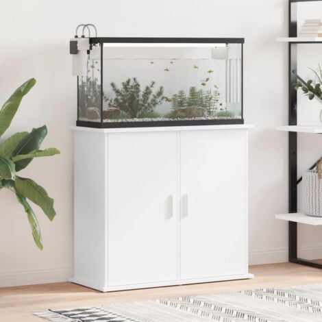 AQPET E-CABINET Aquarium Ständer Aus Holz - Weißer Unterschrank Für Kleine & Mittlere Aquarien