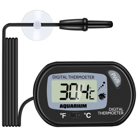 Aquariumthermometer – Digitales LCD-Aquariumthermometer mit Saugnapf und Tauchsonde für Aquarium und Terrarium