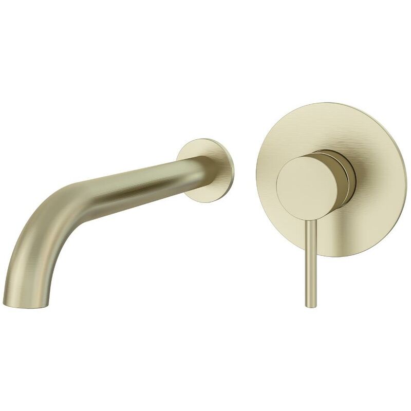 Curve Wall Mounted Basin Tap Brushed Brass AQ791006 - Aquarius