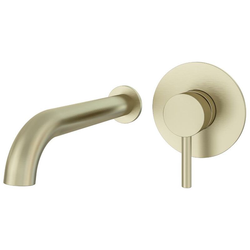 Curve Wall Mounted Bath Filler Tap Brushed Brass AQ791009 - Aquarius