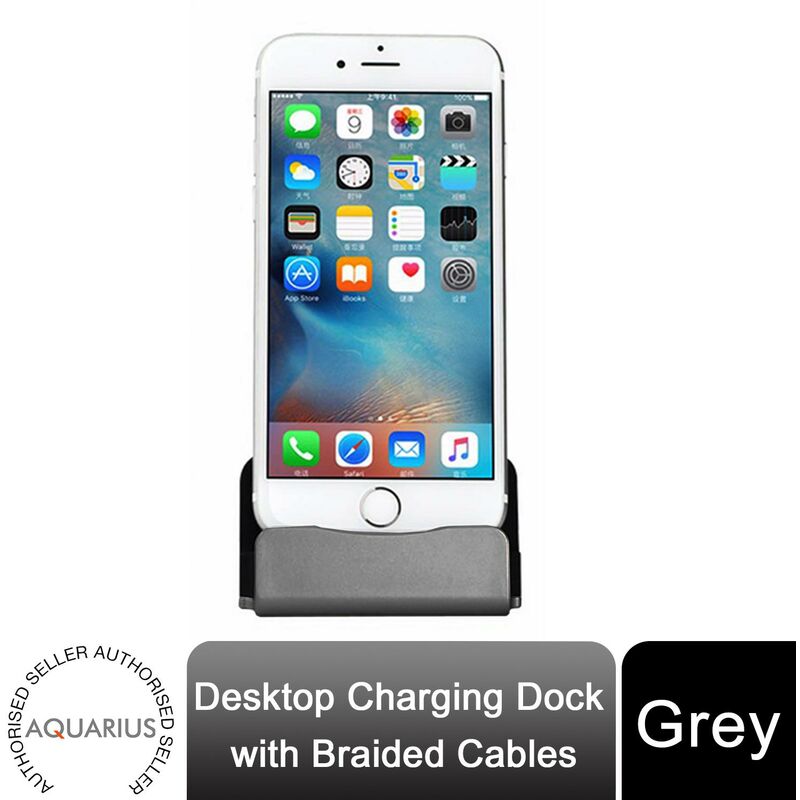 Aquarius - Desktop Charging Dock with Braided Cables, Space Grey