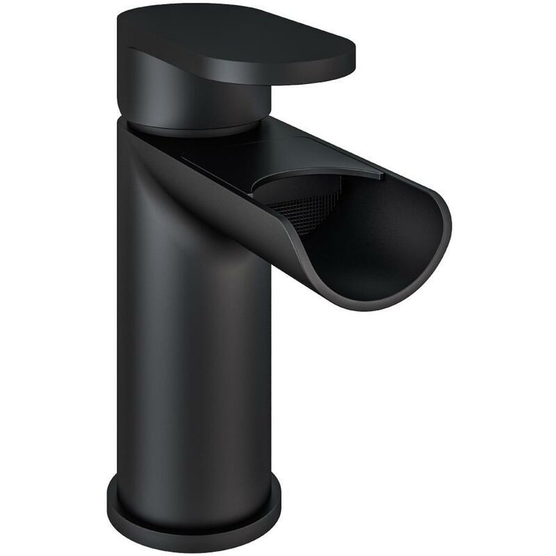 Aquarius - Horseshoe Waterfall Basin Mono Tap inc Waste Black AQ791025